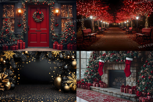Christmas Backdrop, Digital Backdrop, Santa Christmas Backdrop For Kids Family, Festive Digital Download Christmas Background