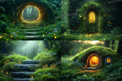 Fairy Forest Backdrops - Enchanted Woodland Scenes, Magical Doorways and Fairy Lights - Photography Master Composites - Fairy Backgrounds