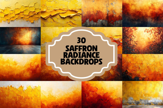 Saffron Radiance Backdrops | Warm Golden Hues | Autumn Glow | Rustic Elegance | Digital Backgrounds - Yellow Texture Backdrops - Saffron