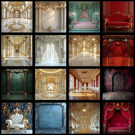 Luxury Room Digital Backdrop, Regal Interior Background for Photography, Square Format Photo Booth Prop, Opulent Home Decor, Fine Art Portrait Overlay
