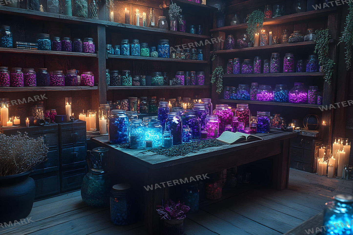 Potion Sanctuary Backdrops, Witchy Apothecary Digital Backgrounds, Magical Alchemy Lab, Enchanted Potion Room, Mystic Fantasy Aesthetic