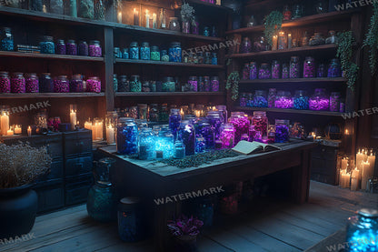 Potion Sanctuary Backdrops, Witchy Apothecary Digital Backgrounds, Magical Alchemy Lab, Enchanted Potion Room, Mystic Fantasy Aesthetic