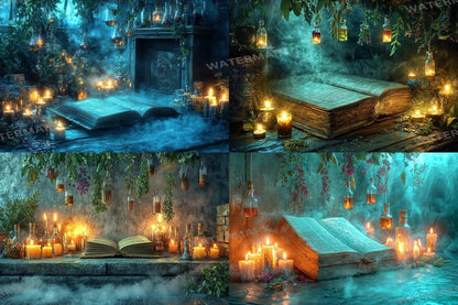 Enchanting Witchs Potion Photography Backdrops - Mysterious Overlays for Spooky Photo Shoots - 00x00px PNGs Commercial Use Allowed
