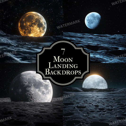 Moon Landing Backdrops for Photoshop Composites & Digital Overlays, Space Backdrops, Celestial Backdrops, Moon Photography Backgrounds