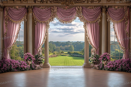 Royal Wedding Digital Backdrops for Vibrant Pink Photography | Luxury Fuchsia Palace Dream Room Photography Scenes - Wedding Backdrops