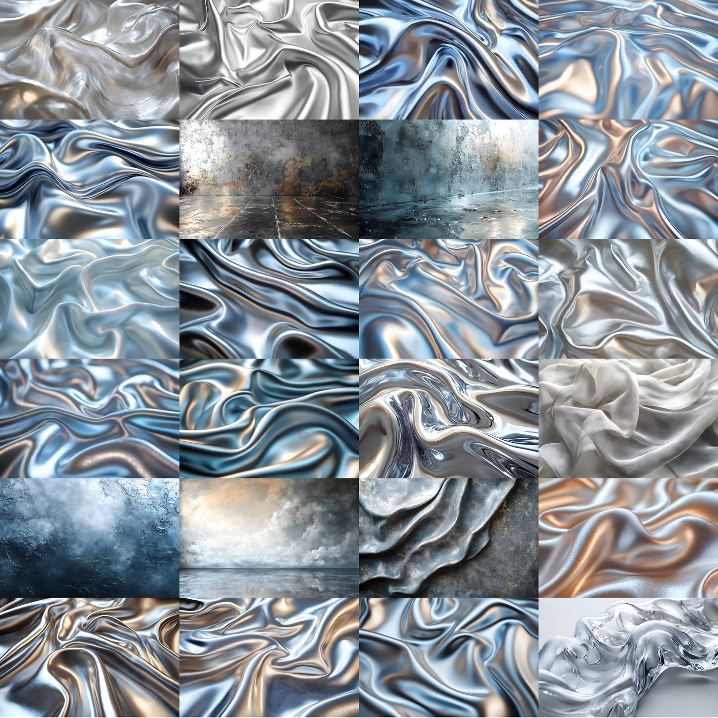 Silver Gray Photography Backdrop Bundle, Digital Backgrounds for Portraits, Fine Art Textures, Neutral Tones Photo Overlays
