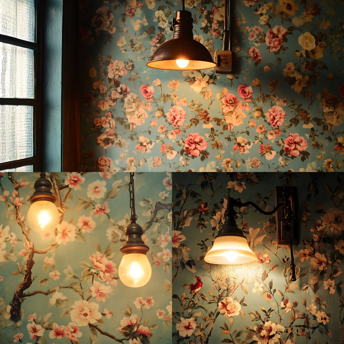 Vintage Wallpaper Room Backdrops, Photography Backgrounds, Digital Download for Portrait Photography, High-Resolution Images