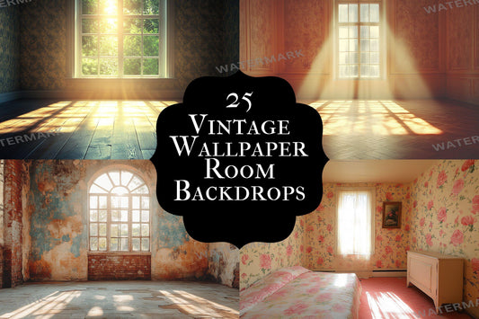 Vintage Wallpaper Backdrop: PNGs for Retro Room Interiors, Antique Damask Floral Patterns, Victorian Era Wall Digital Backdrops