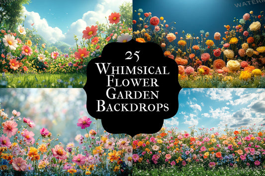 Whimsical Flower Garden Backdrops ��������� Lush Floral Photography Backdrops for Dreamy & Ethereal Portraits - Floral Backdrops and Backgrounds