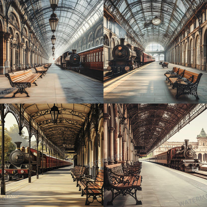 Wizarding School Train Station Backdrops | Magical Platform Backgrounds for Digital Art & Photo Editing