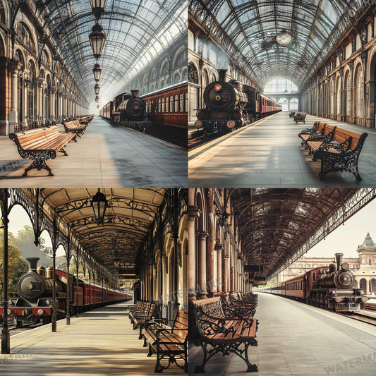 Wizarding School Train Station Backdrops | Magical Platform Backgrounds for Digital Art & Photo Editing
