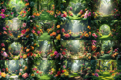 Tropical Vines Digital Backdrops - 3High-Res PNG Files for Photography  Craft Design - Commercial Use Allowed