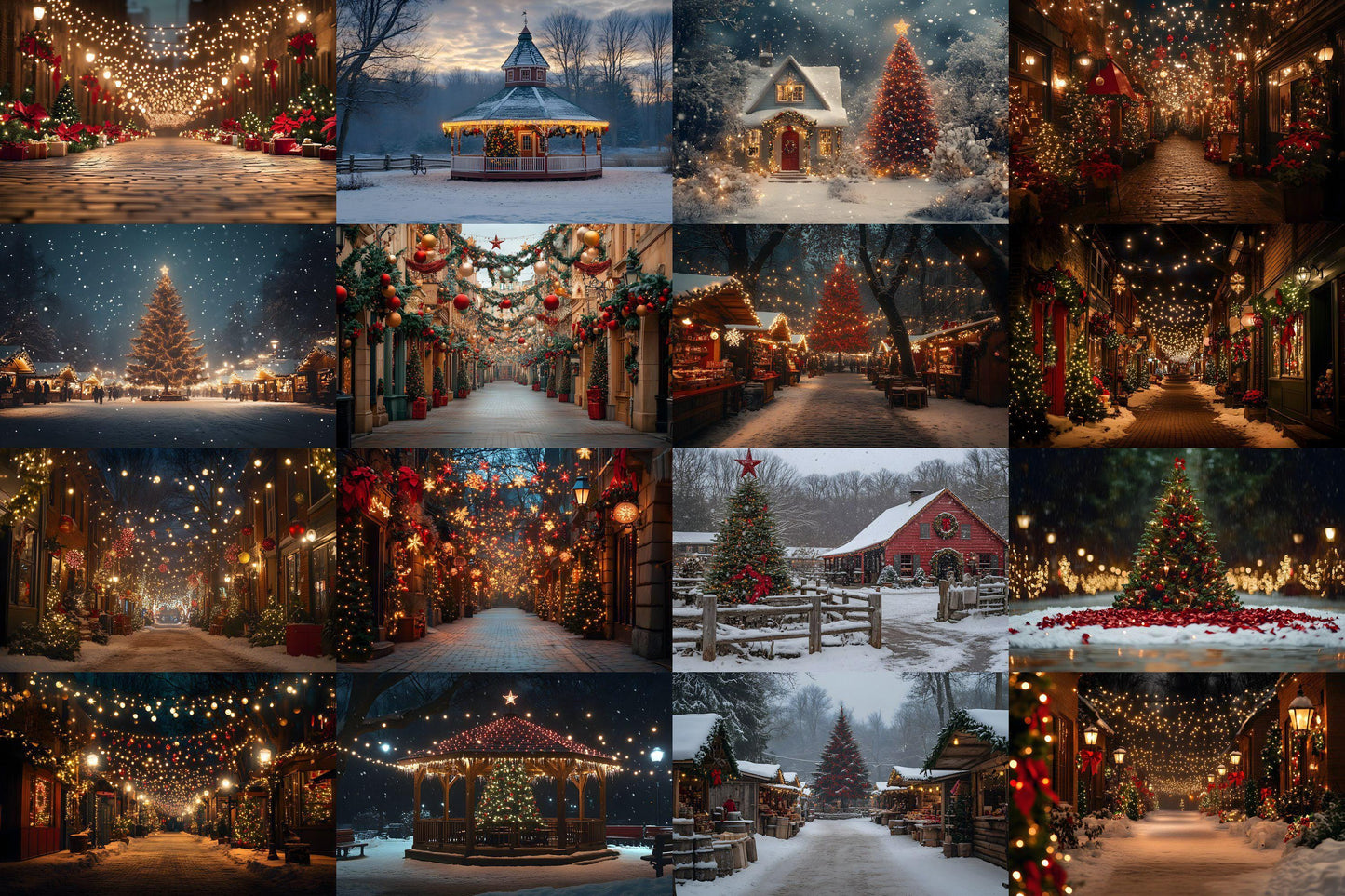 Classic Christmas Backdrops, Digital Backdrop, Santa Christmas Backdrop For Kids Family, Festive Digital Download Christmas Background