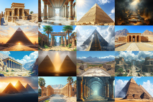 Ancient Egyptian Backdrops - Pyramids Temples Photography Backgrounds - Pharaohs Ruins Historical Scenes - Digital Download