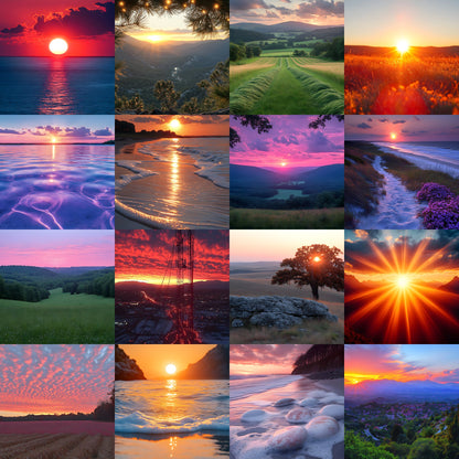 Sunset Photography Backdrop Bundle, Golden Hour Digital Backgrounds, Photo Overlays, Dreamy Sky Textures, Scenic Photography Resources