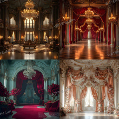 Opulent Regal Backdrops | Digital Backdrops for Portraits, Luxurious Photoshop Overlays, Fine Art Textures, Photo Backgrounds, Regal Room