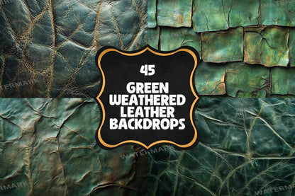Green Weathered Leather Digital Photography Backdrops for Artists  Designers - Warm Inviting Aesthetic - 00x00px PNGs