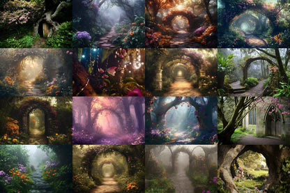 Fairy Woodland Backdrops ��������� Fantasy Floral Digital Scenery - Fairytale Visual Story Telling Backgrounds, Fantasy Wallpapers
