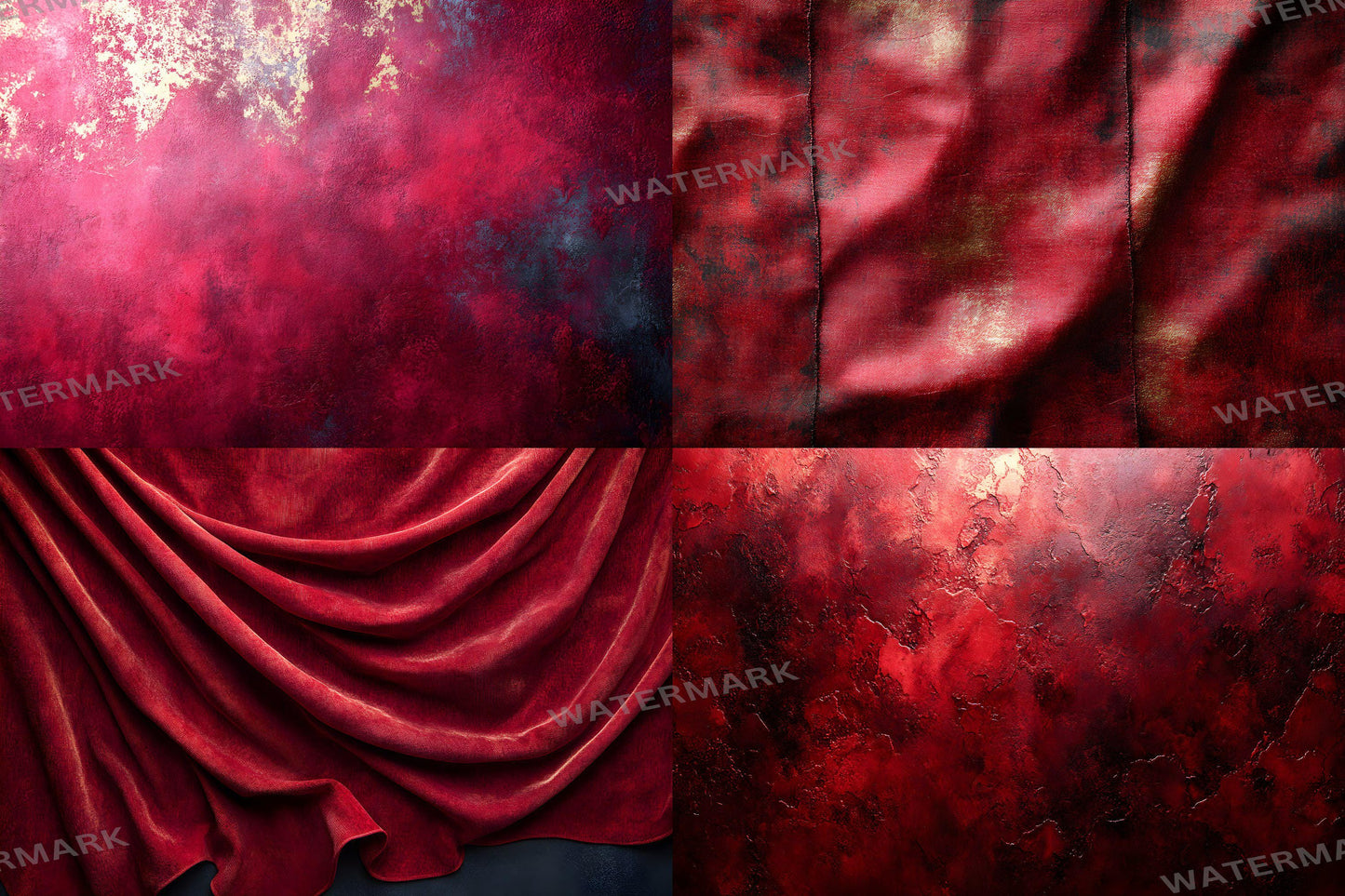 Crimson Velvet Backdrops, Rich Red Fabric Texture Digital Background, Luxurious Moody Romantic Studio Photo Booth Prop, Elegant Drapes