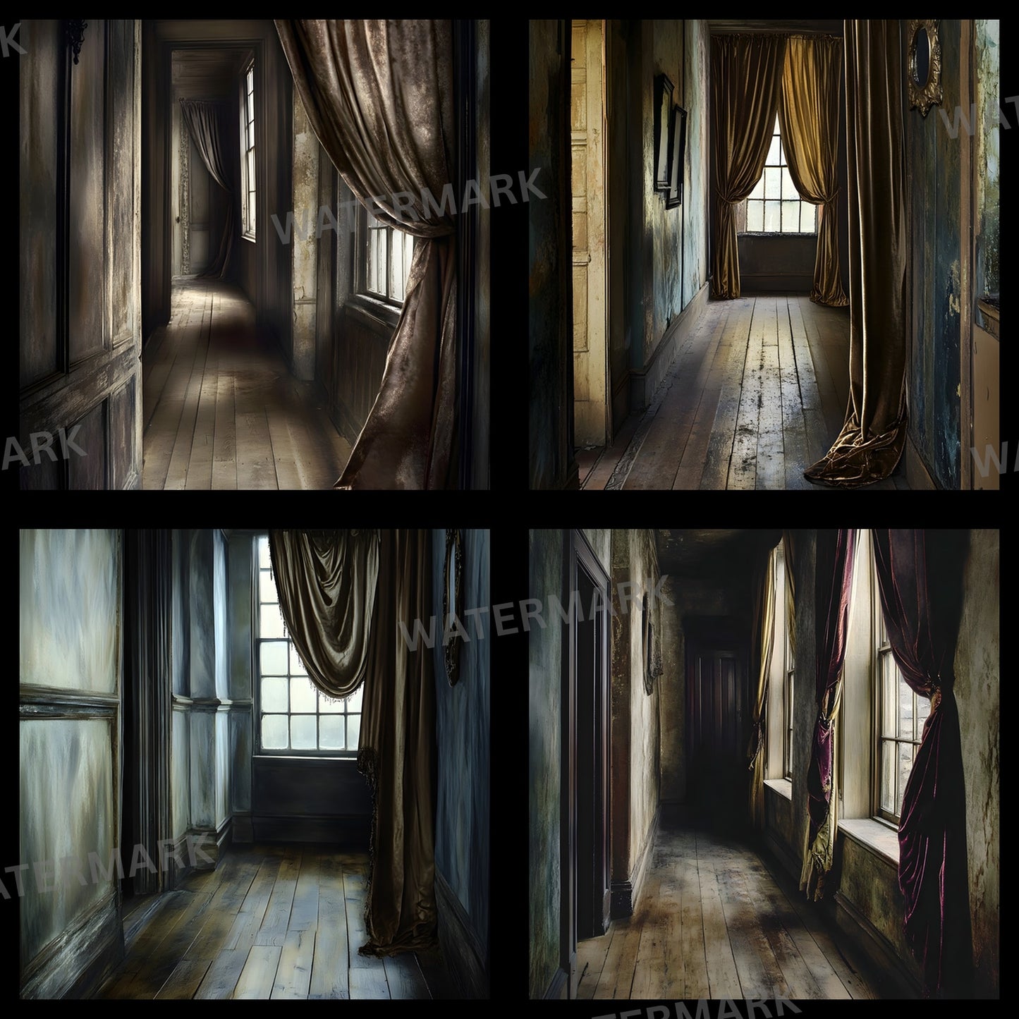 Wuthering Heights Hallway Digital Backdrop, Gothic Background, Square Photography Prop, Moody Portrait, Fairytale Scene, Instant Download