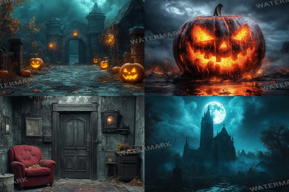 Halloween Monster View Backdrops for Photography  00x00px PNGs for Digital Art  Photo Editing  Commercial Use Allowed