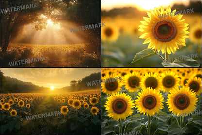 Sunflower Field Digital Backdrop, Vibrant Meadow Backgrounds, Photography, Scenic Photo Overlays, Summer Portrait, High-Res Images