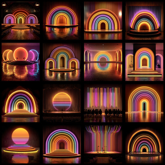 Neon Party Backdrop, Vibrant Stage Background, Digital Download for Events, Photography, and Eye-Catching Designs, Images