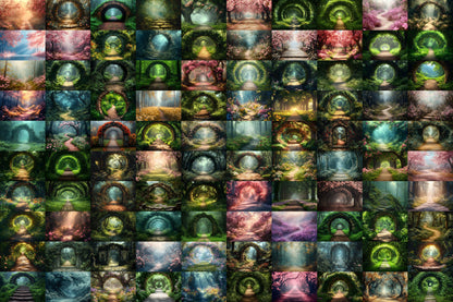 Enchanted Forest Backdrops for Photography ��������� Magical Digital Portraits Backgrounds, Magic Woodland, Lush Green Tree & Floral Backdrops