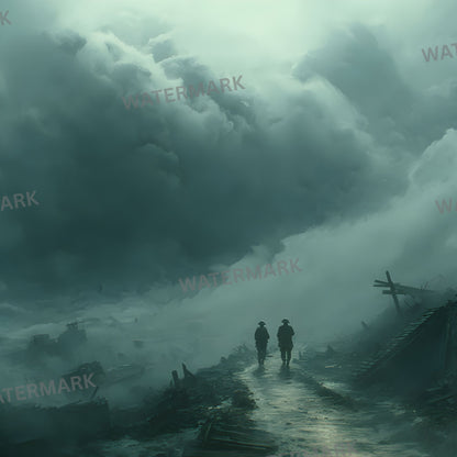 World War Battlefield Digital Backdrop, Grunge Photography Background, Military Photo Prop, for Social Media, Dramatic Scene Setter