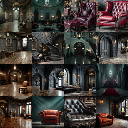 Dark Academia Boarding School Digital Backdrop, Photography Background, Moody Portrait, Printable Photography, Instant Download, Ratio