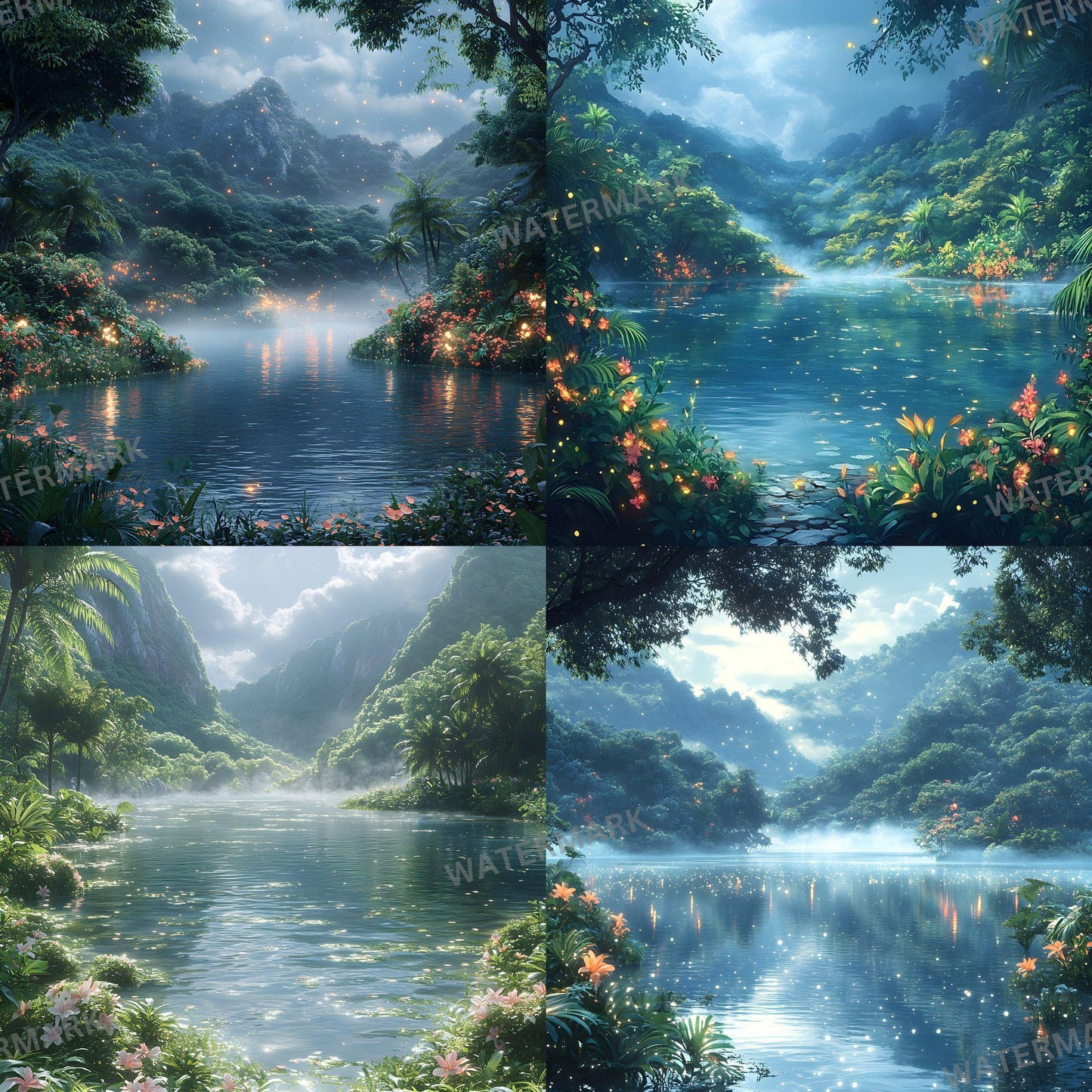 Fairy Lagoon Digital Photography Backdrops - 12 High-Resolution 96x96px Composites for Portraits Studio Use  Photoshop Overlays
