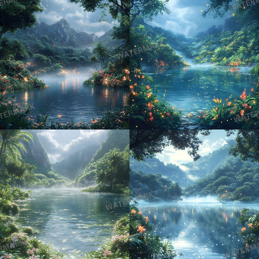 Fairy Lagoon Digital Photography Backdrops - 12 High-Resolution 96x96px Composites for Portraits Studio Use  Photoshop Overlays