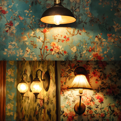 Vintage Wallpaper Room Digital Backdrop, Photography Backgrounds, Antique Interior Photo Prop, High-Resolution Download for Photographers