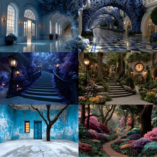 Alice in Wonderland Photography Backdrop, Whimsical Background, Digital Download for Portrait Photoshoot, Fantasy Party Decor, Ratio