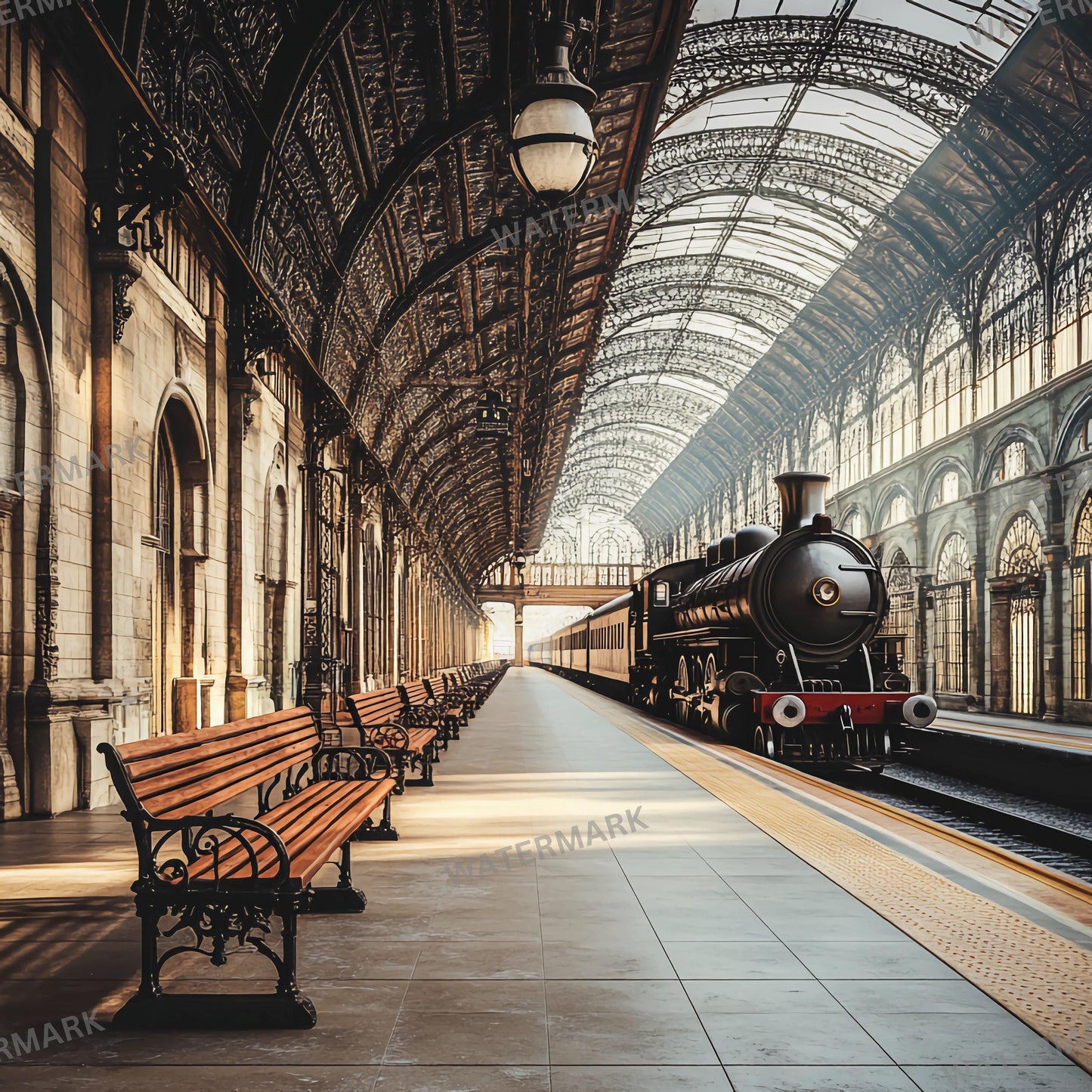 Wizarding School Train Station Backdrops | Magical Platform Backgrounds for Digital Art & Photo Editing
