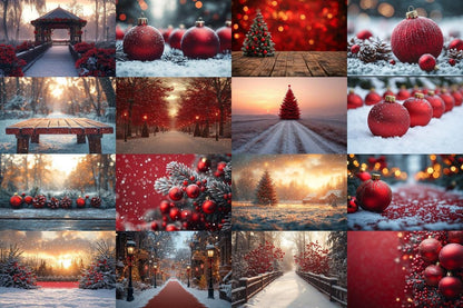 Warm Christmas Outdoor Scene Backdrops PNG Set for Digital Artists  Photographers - 00x00px Commercial Use - Cozy Holiday Aesthetic