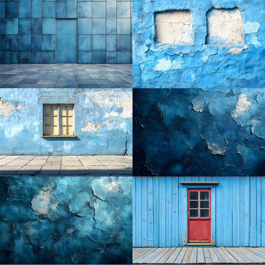 Blue Wall Digital Backdrop, Photography Background for Portrait,Texture, High-Resolution for Photographers and Graphic Design