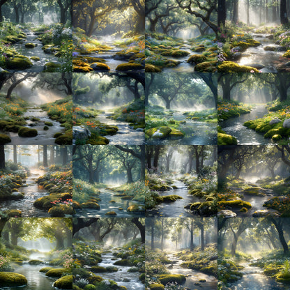 Woodland Botanical Digital Backdrop Set, Photography Backgrounds, Enchanted Forest Photo Overlays, Nature Inspired Scene, Dreamy Photo Design