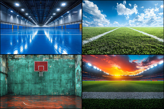 Sports Photography Backdrop Bundle, Action Photo Backgrounds, Digital Download for Team Portraits, Athlete Pictures, Scenes