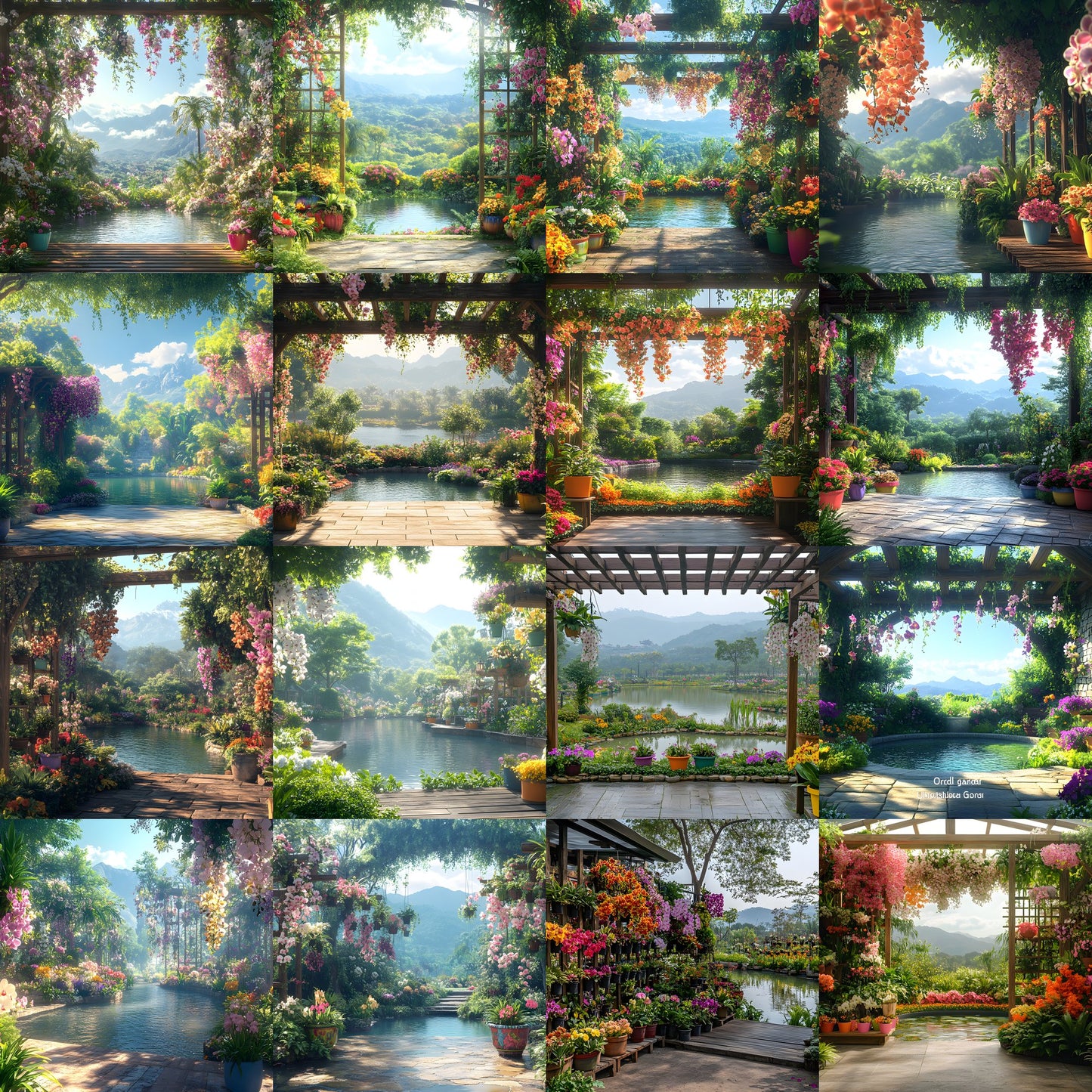 Orchid Garden Digital Backdrop, Botanical Photography Background, Floral Photo Prop High-Res Image, Wedding, Portrait