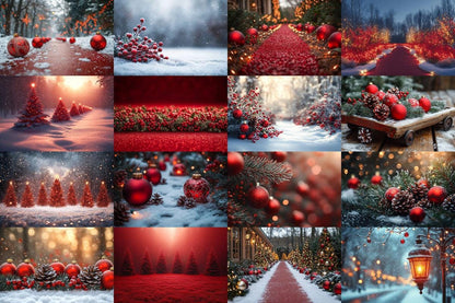 Warm Christmas Outdoor Scene Backdrops PNG Set for Digital Artists  Photographers - 00x00px Commercial Use - Cozy Holiday Aesthetic