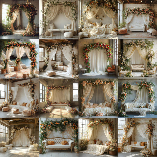 Wedding Floral Backdrops - Digital Backdrops Wedding Overlay Maternity Digital Backdrops Floral Overlays Backdrop Photoshop Overlays Texture