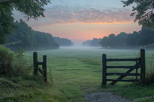 Misty Morning Fields Backdrops, Serene Countryside Digital Backgrounds, Sunrise Nature Photography Props, Rural Landscape Composites