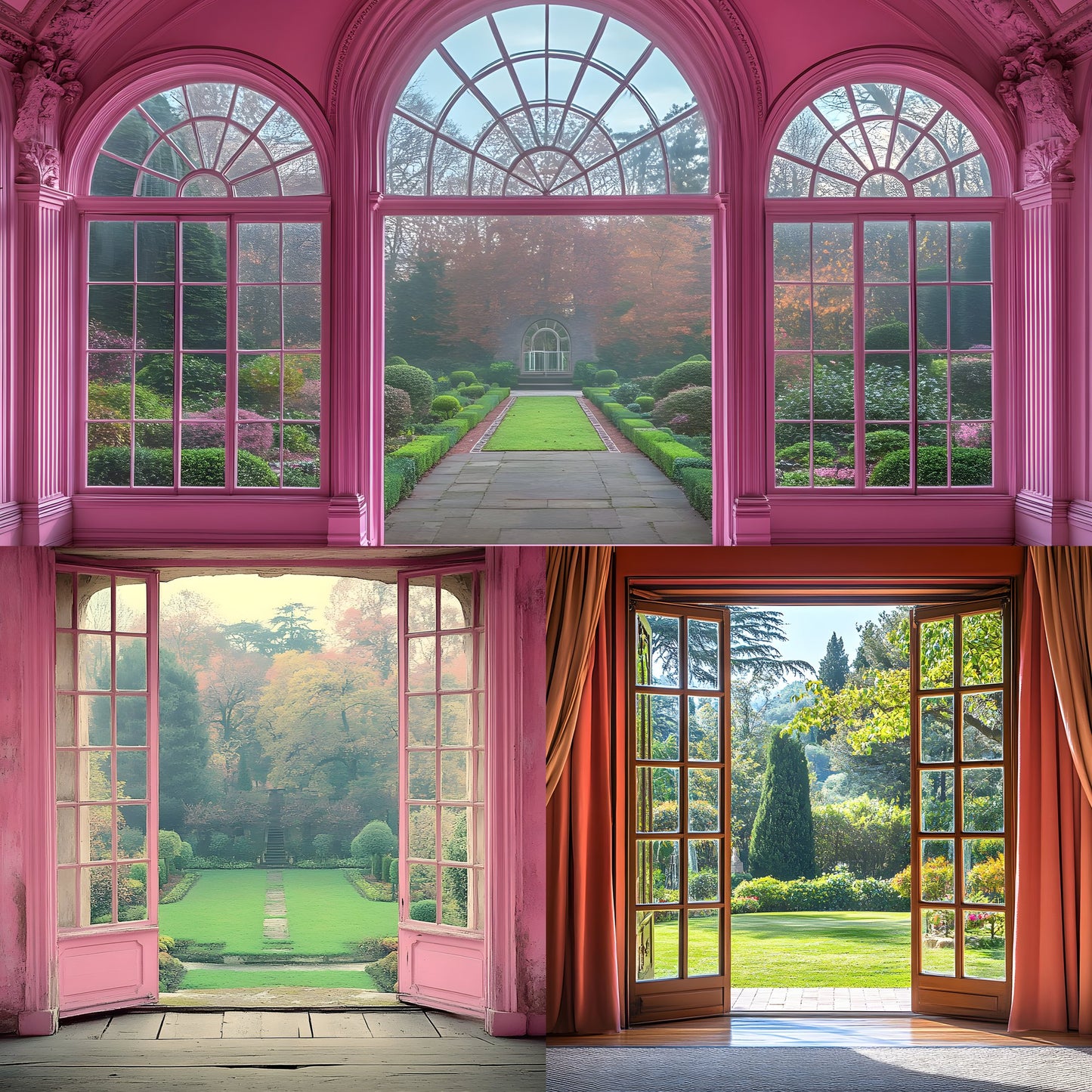 Royal Pink Garden Digital Backdrop, Floral Photography Background, Princess Portrait Scene, Photo Prop, Fairytale Garden Download