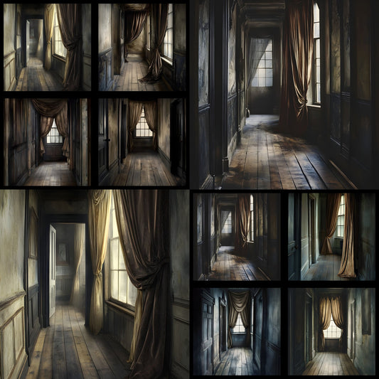 Wuthering Heights Hallway Digital Backdrop, Gothic Background, Square Photography Prop, Moody Portrait, Fairytale Scene, Instant Download