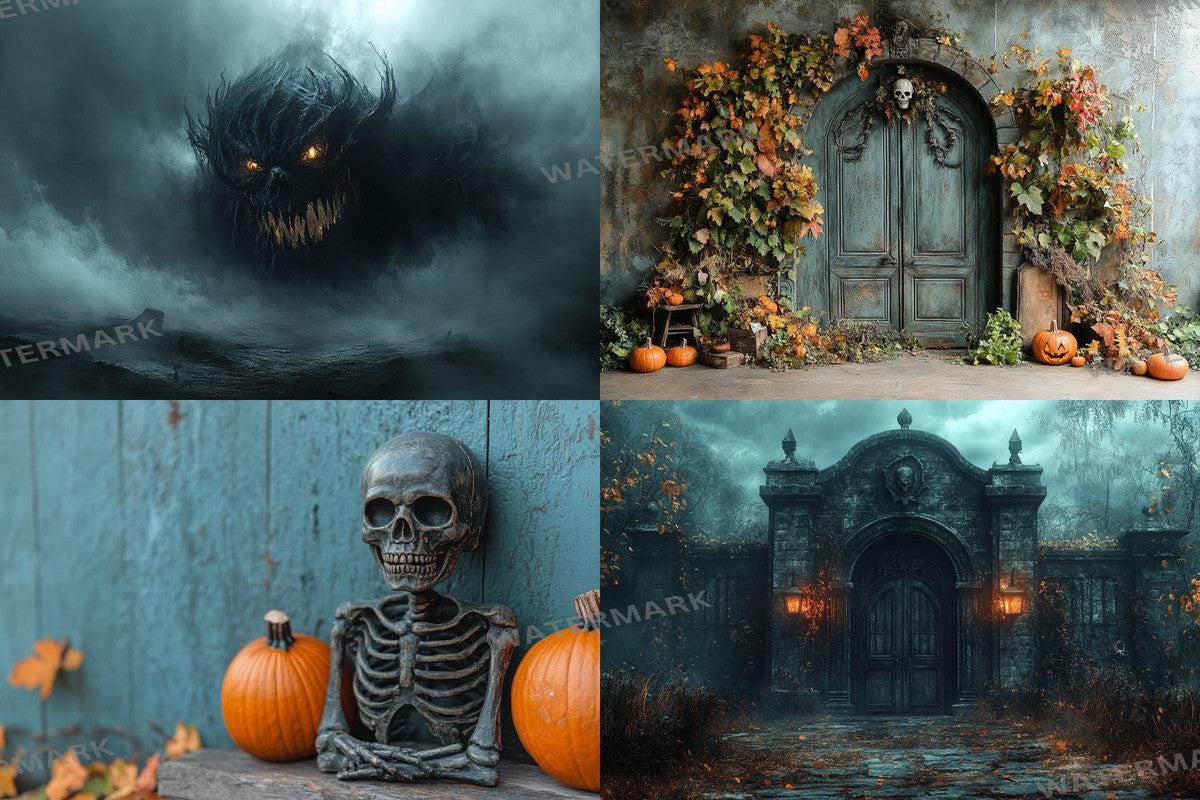 High-Resolution Halloween Ghost Photography Backdrops PNG Digital Backgrounds for Unique Scenes Photoshop Overlay Masterpiece
