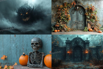 High-Resolution Halloween Ghost Photography Backdrops PNG Digital Backgrounds for Unique Scenes Photoshop Overlay Masterpiece