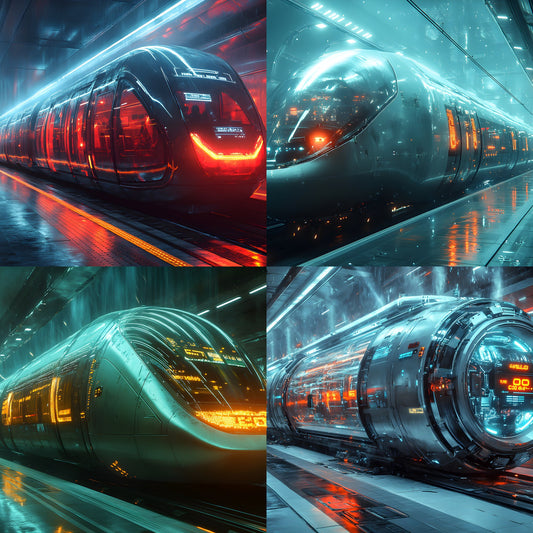 Futuristic Cityscape Digital Backdrop, Mag-Lev Metro Background, Photography Prop, Sci-Fi Transport Image, High-Res Virtual Studio Scene