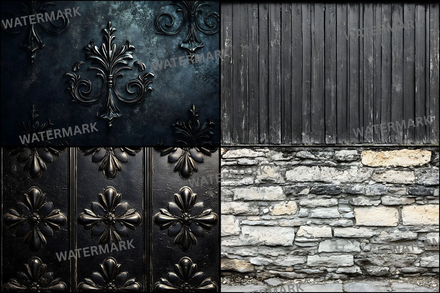 Vintage Black Textured Wall Digital Backdrop, Dark Photography Background for Portrait, Grunge Photo Booth, Moody Fine Art Texture