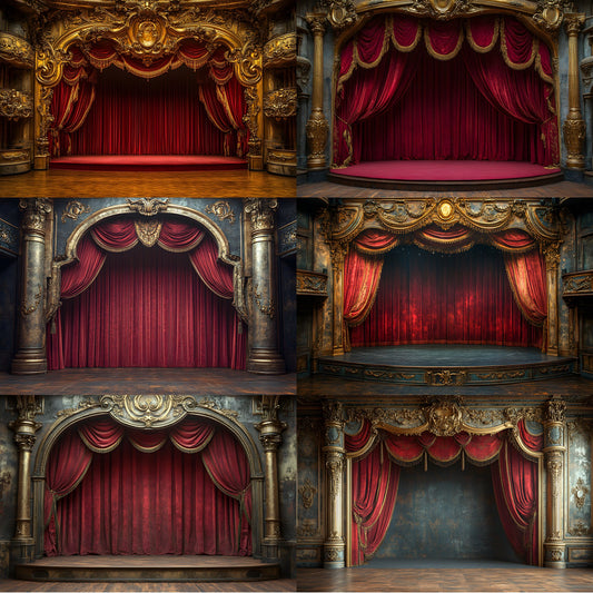 Orchestra Hall Digital Backdrop Set, Elegant Music Venue Backgrounds, Classical Concert Stage Photography, Images for Composites